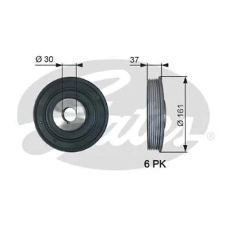(7845-10007) Шків колінчастого валу (демпфер) DRIVEALIGN DAMPER Gates TVD1002