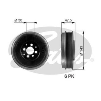 (7845-10008) Шків колінчастого валу (демпфер) DRIVEALIGN DAMPER Gates TVD1003