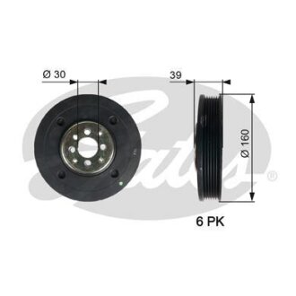 (7845-10009) Шків колінчастого валу (демпфер) DRIVEALIGN DAMPER Gates TVD1004