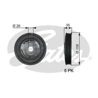 (7845-10012) Шків колінчастого валу (демпфер) DRIVEALIGN DAMPER Gates TVD1007