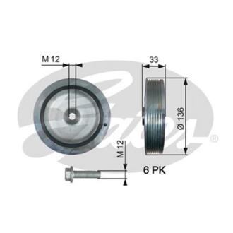 (7845-20013) Шків колінчастого валу (демпфер) DRIVEALIGN DAMPER Gates TVD1008A