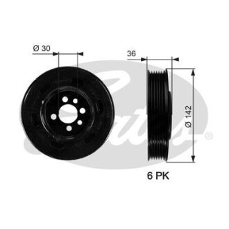 (7845-10014) Шків колінчастого валу (демпфер) DRIVEALIGN DAMPER Gates TVD1009