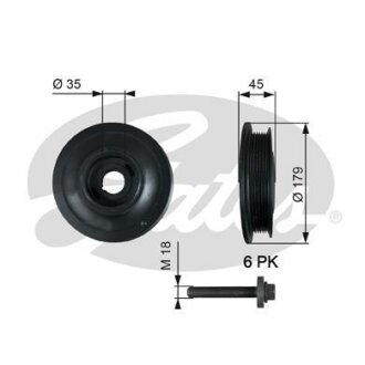 (7845-20017) Шків колінчастого валу (демпфер) DRIVEALIGN DAMPER Gates TVD1012A