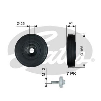 (7845-20029) Шків колінчастого валу (демпфер) DRIVEALIGN DAMPER Gates TVD1017A
