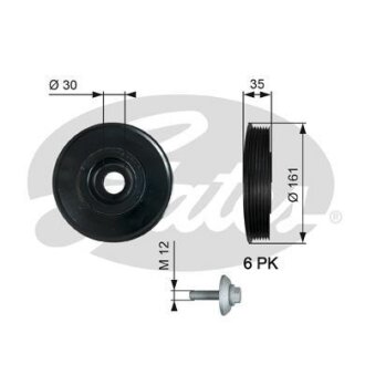 (7845-20037) Шків колінчастого валу (демпфер) DRIVEALIGN DAMPER Gates TVD1025A