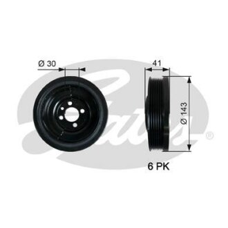(7845-10043) Шків колінчастого валу (демпфер) DRIVEALIGN DAMPER Gates TVD1031