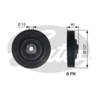 (7845-10025) Шків колінчастого валу (демпфер) DRIVEALIGN DAMPER Gates TVD1045
