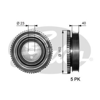 (7845-10057) Шків колінчастого валу (демпфер) DRIVEALIGN DAMPER Gates TVD1052