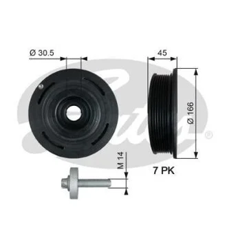 (7845-20059) Шків колінчастого валу (демпфер) DA TORS VIBR. DAMPER Gates TVD1054A