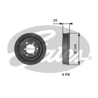 (7845-10061) Шків колінчастого валу (демпфер) DRIVEALIGN DAMPER Gates TVD1056