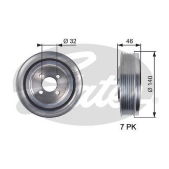 (7845-10082) Шків колінчастого валу (демпфер) DRIVEALIGN DAMPER Gates TVD1078