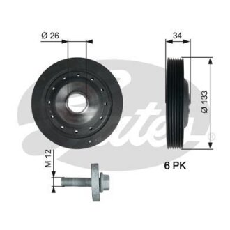 (7845-20113) Шків колінчастого валу (демпфер) DRIVEALIGN DAMPER Gates TVD1113A