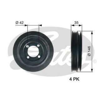 (7845-10115) Шків колінчастого валу (демпфер) DRIVEALIGN DAMPER Gates TVD1115