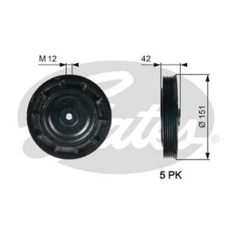 (7845-10116) Шків колінчастого валу (демпфер) DRIVEALIGN DAMPER Gates TVD1116