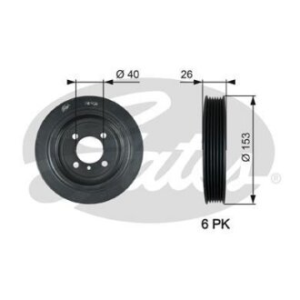 (7845-10129) Шків колінчастого валу (демпфер) DRIVEALIGN DAMPER Gates TVD1129