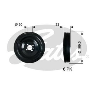 (7845-10131) Шків колінчастого валу (демпфер) DRIVEALIGN DAMPER Gates TVD1131