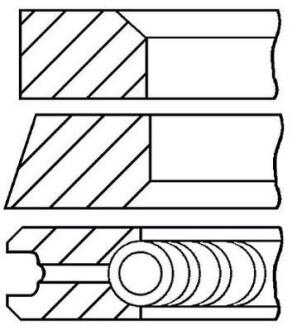 Кільця поршневі, комплект VW/AUDI +1мм GOETZE 08-109811-00
