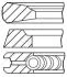 Кільця поршневі (1cyl) SCANIA DS11/DSC11/DS14/DSC14 D 127.0 (3.5/2.37/4.74) GOETZE 08-121200-00 (фото 1)