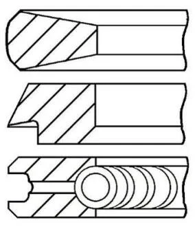 Кільця поршневі / IVECO F2B 115.00 (3/2.5/4) GOETZE 08-121800-00