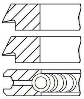 Кільця поршневі компресора / MB TRUCK COMPRESSOR 100.0 (2.5/2.5/4) GOETZE 08-140500-00