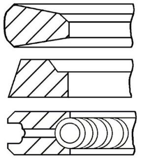 Кольца поршня (TD103/THD103) (D=120,65мм) GOETZE 08-502600-00