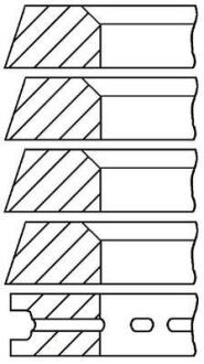 Кольца поршня STD (1,976 x 1,976 x 1,976 x 1,976 x 3,967), Ø 66,69 мм GOETZE 08-522200-00