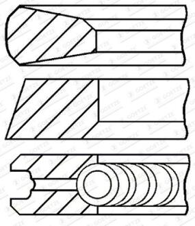 Кільця поршневі / DEUTZ 100.0 (2.94/2.55/5) F3L911/F4L911/F2L812,F3/4/5/6L91 GOETZE 08-741800-00
