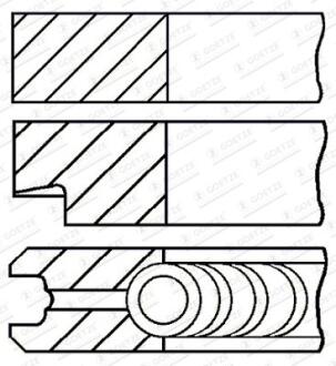 Кільця поршневі / IVECO LKW 104.0 (2.5/2.5/4) 8040.05/8060.05 GOETZE 08-784700-00