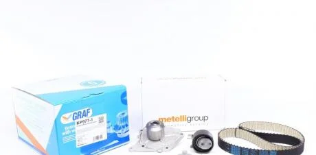 Ремень ГРМ, комплект с водяным насосом GRAF KP977-1