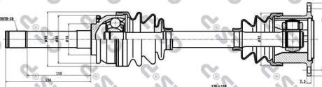 Піввісь приводу права Mitsubishi L200 98- GSP 239006