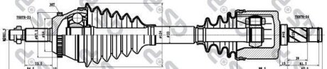 Привод левый Safrane II N7U 594mm (23z нар.) GSP 250100