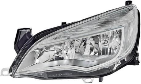 OPEL Фара основна галоген з лампами,мотором,H7/H7 W21/5W лів.Astra J 09- HELLA 1EG 010 011-311