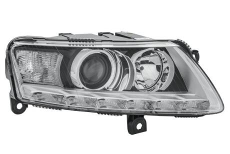 VW Фара основна Bi-Xenon з мотором,з лампами,без газоразр.лампи,без предвк.прибора D3S/H7 PY21W з денне.світлом прав.Audi A8 04- HELLA 1EL 009 925-521