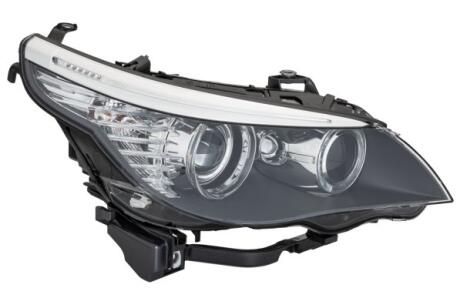 BMW Фара основна Bi-Xenon з мотором,без ламп,без предвкл.прибора D1S H8 PY21W з ден.світлом прав.5 E60 07- HELLA 1EL 164 908-001
