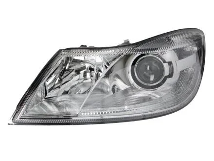 SKODA фара основна Bi-Xenon з мотором з предвкл.апаратом,без газ.лампи D1S/H1 PY21W W5W лів.Octavia II 09- HELLA 1ZL 247 052-311