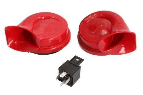 Сигнал автомобільний фанфарний (к-кт 2шт з реле) 400/500Гц 12V HELLA 3FH 007 424-801 (фото 1)