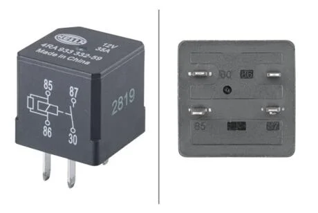 Реле (12V) CHEVROLET AVEO / KALOS, EPICA, EVANDA, HHR, LACETTI, NUBIRA, REZZO DAEWOO KALOS KIA RIO I, RIO III, SEPHIA, SPORTAGE OPEL GT, SINTRA SSANGYONG KYRON 01.92- HELLA 4RA933 332-591