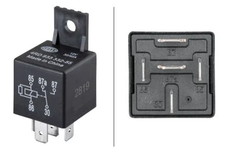 Реле (12V, 40A) MERCEDES A (W169), A (W176), B SPORTS TOURER (W245), B SPORTS TOURER (W246, W242), C (CL203), C T-MODEL (S202), C T-MODEL (S203), C (W202), C (W203), CLC (CL203), CLK (A208) 01.68- HELLA 4RD933 332-551