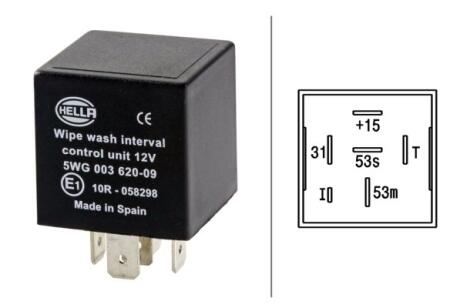 Реле роботи склоочисників HELLA 5WG003 620-091