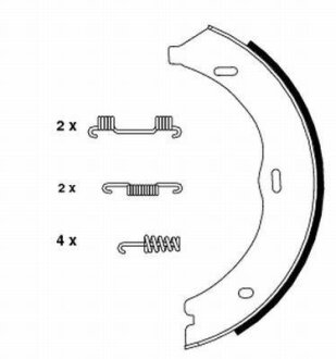 DB Щеки ручного тормоза (d =186мм) Vito 03- HELLA 8DA 355 050-561