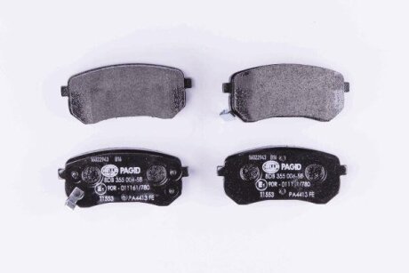 Комплект гальмівних накладок, дискове гальмо HELLA 8DB 355 006-581