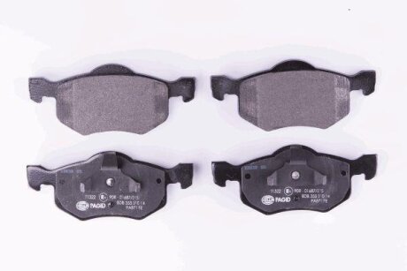 Комплект гальмівних накладок, дискове гальмо HELLA 8DB 355 010-141