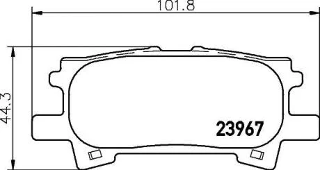 Гальмівні колодки зад. Lexus RX 03-08 (sumitomo) HELLA 8DB 355 010-621