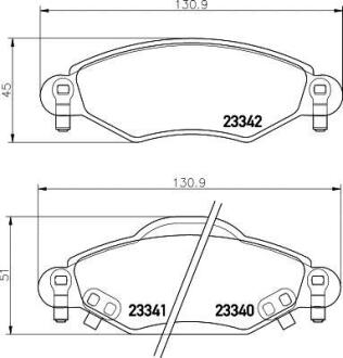 Гальмівні колодки пер. Yaris 1.0-1.5 99-05 HELLA 8DB 355 010-791