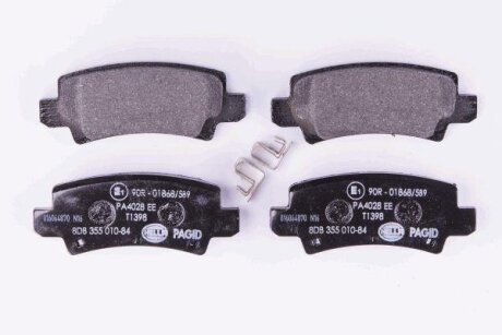 Гальмівні колодки дискові зад. Toyota Corolla 02- HELLA 8DB 355 010-841