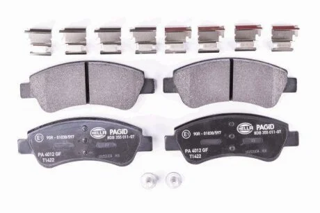 Комплект гальмівних накладок, дискове гальмо HELLA 8DB 355 011-071