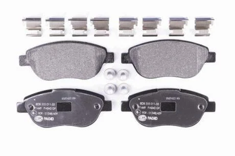 К-кт перед. гальм колодок Fiat/PSA 99- (без датч.) HELLA 8DB 355 011-331