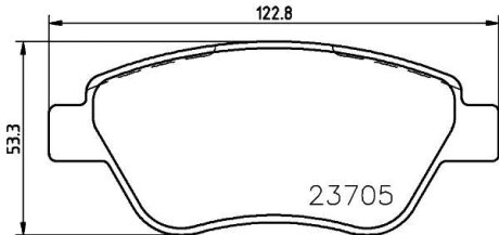 Комплект гальмівних накладок, дискове гальмо HELLA 8DB 355 011-871