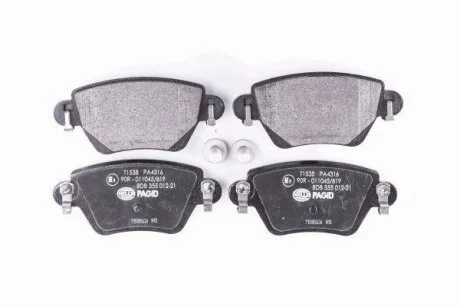 Комплект гальмівних накладок, дискове гальмо HELLA 8DB 355 012-211