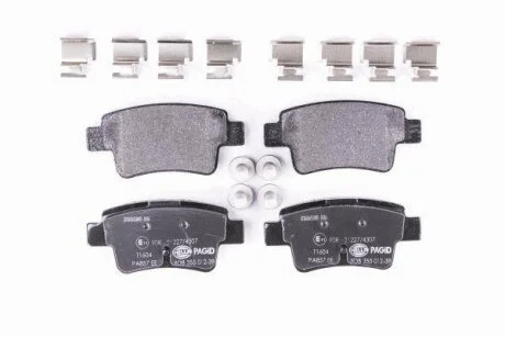Комплект гальмівних накладок, дискове гальмо HELLA 8DB 355 012-391